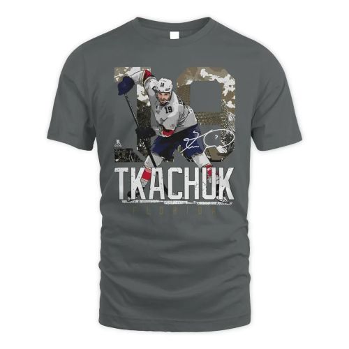 Matthew Tkachuk 19 Florida Panthers Landmark Shirt T-Shirt- Gray