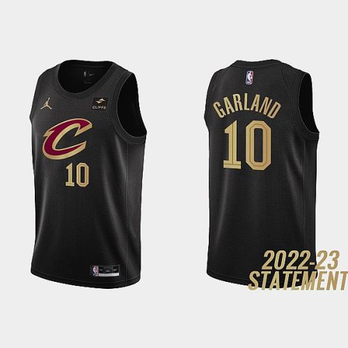 Cleveland Cavaliers 10 Darius Garland 2022-23 Statement Edition Black Men Jersey