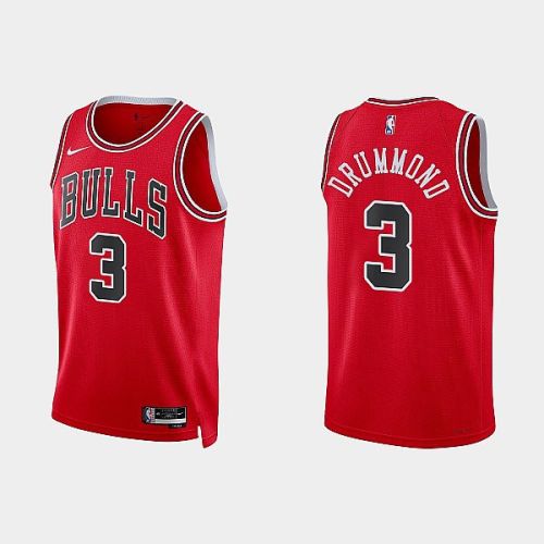 Chicago Bulls 3 Andre Drummond 2022-23 Icon Edition Red Men Jersey