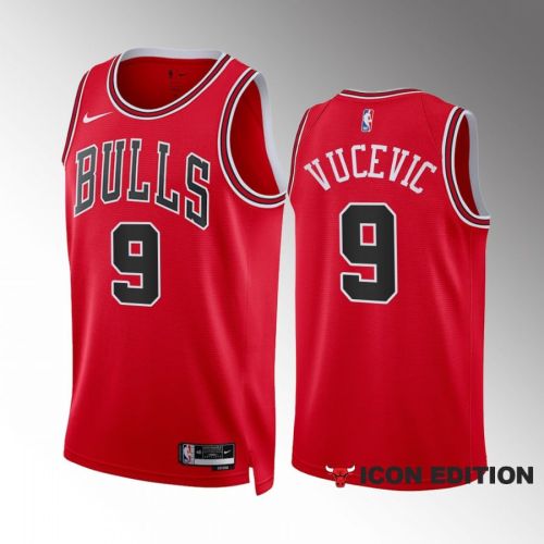 Nikola Vucevic 9 2022-23 Chicago Bulls Red Icon Edition Jersey Swingman