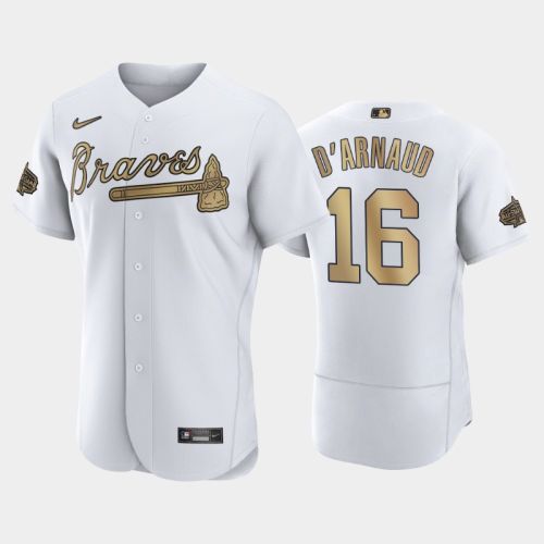 Atlanta Braves 16 Travis d'Arnaud 2022-23 All-Star Game White Jersey