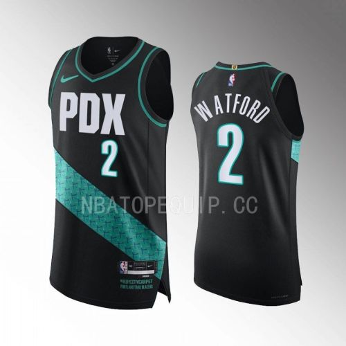 Portland Trail Blazers Trendon Watford 2 Black Jersey 2022-23 City Edition