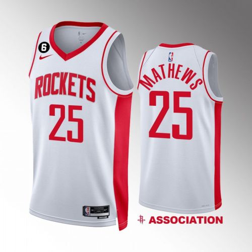 Houston Rockets 2022-23 Garrison Mathews 25 Association Edition White Jersey Swingman