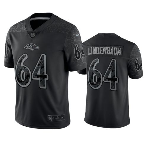 Tyler Linderbaum 64 Baltimore Ravens Black Reflective Limited Jersey - Men