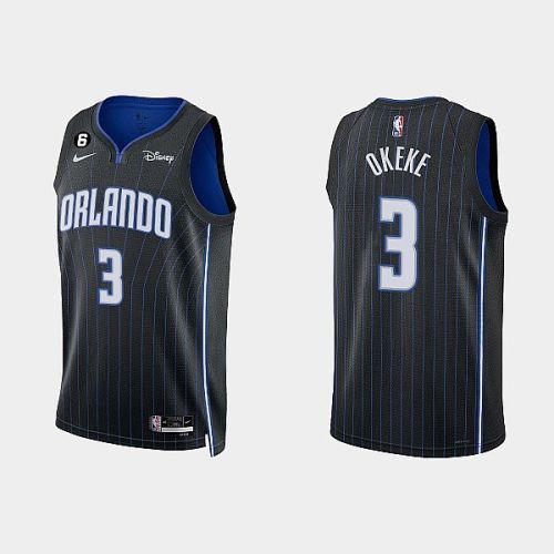 Orlando Magic 3 Chuma Okeke 2022-23 Icon Edition Black Men Jersey