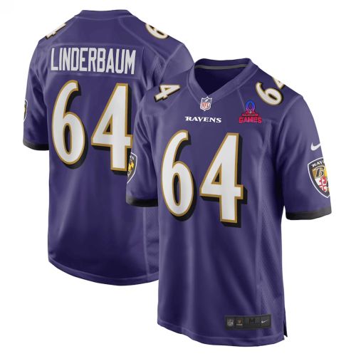 Tyler Linderbaum 64 Baltimore Ravens 2024 Pro Bowl Patch Game Men Jersey - Purple