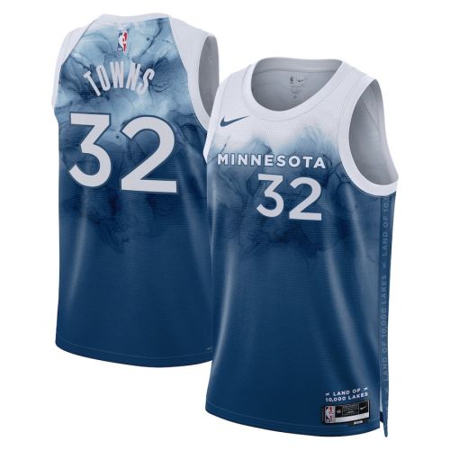 Karl-Anthony Towns 32 Minnesota Timberwolves 2023/24 City Edition Swingman Jersey - Blue