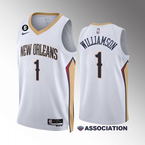 New Orleans Pelicans Zion Williamson 1 Association Edition 2022-23 White Jersey Swingman