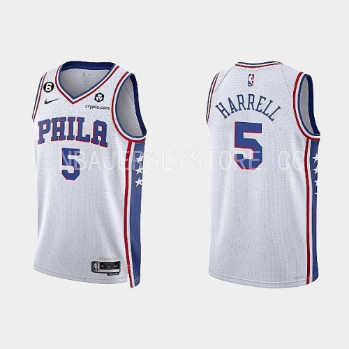 Philadelphia 76ers Montrezl Harrell 5 2022-23 Association Edition White Men Jersey Swingman