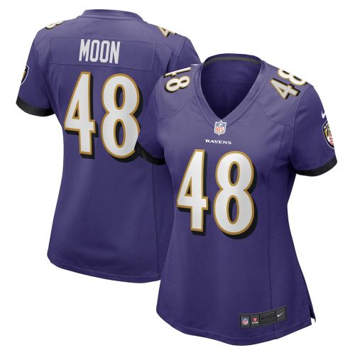 Jeremiah Moon 48 Baltimore Ravens Women's Game Player Jersey - Purple