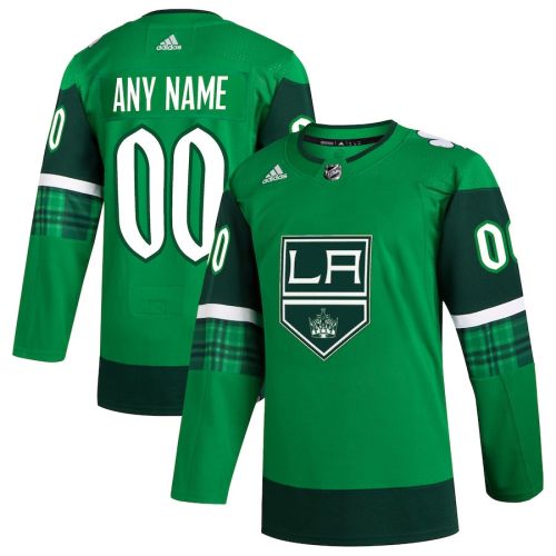 Los Angeles Kings St. Patrick's Day Custom Men Jersey - Kelly Green