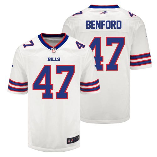 Christian Benford 47 Buffalo Bills Men Away Game Jersey - White