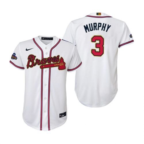 Youth Dale Murphy 3 Atlanta Braves White 2022-23 Gold Program Jersey