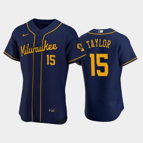 Milwaukee Brewers 15 Tyrone Taylor Alternate Team Navy Jersey Jersey