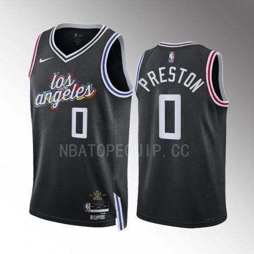 Los Angeles Clippers Jason Preston 0 2022-23 City Edition Black Jersey Swingman