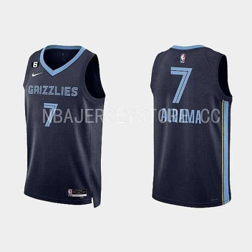 Memphis Grizzlies 7 Santi Aldama 2022-23 Icon Edition Navy Men Jersey