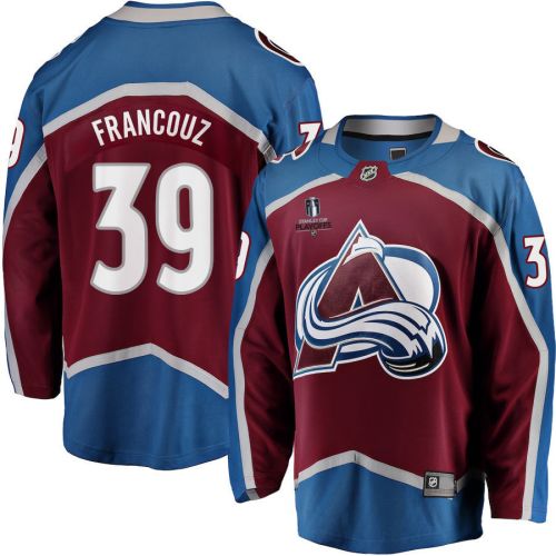 Pavel Francouz 39 Colorado Avalanche Stanley Cup 2023 Playoffs Patch Home Breakaway Men Jersey - Burgundy