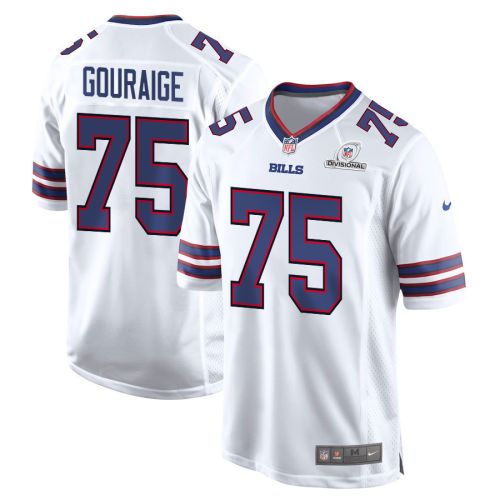 Richard Gouraige 75 Buffalo Bills 2024 Divisional Patch Game Men Jersey - White