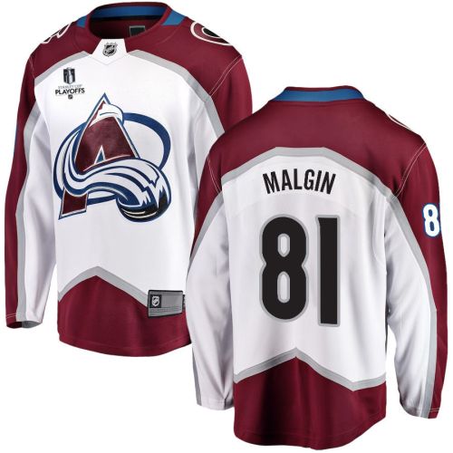 Denis Malgin 81 Colorado Avalanche Stanley Cup 2023 Playoffs Patch Away Breakaway Men Jersey - White