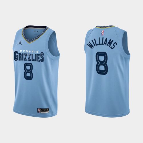 Memphis Grizzlies Ziaire Williams 8 2022-23 Statement Edition Blue Men Jersey