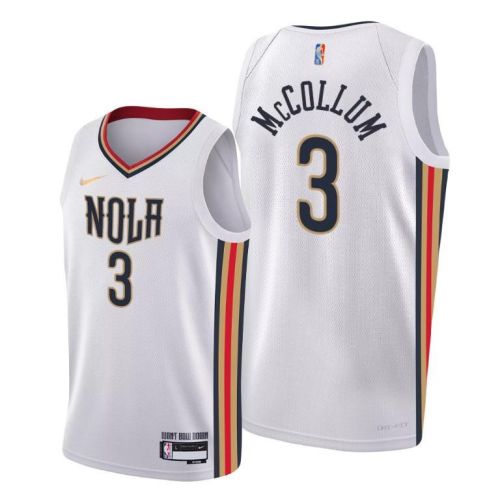 New Orleans Pelicans 3 C.J. McCollum 2022 Association Edition Jersey White - Men Jersey