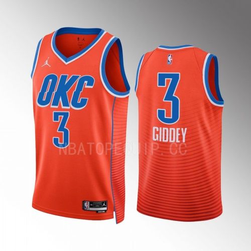 Josh Giddey 3 Oklahoma City Thunder Orange Men Jersey 2022-23 Statement Edition Swingman