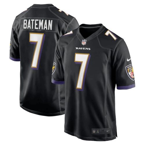 Rashod Bateman 7 Baltimore Ravens Game Player Jersey - Black