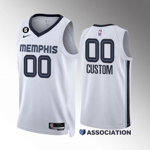 custom 00 Memphis Grizzlies 2022-23 Association Edition White Jersey