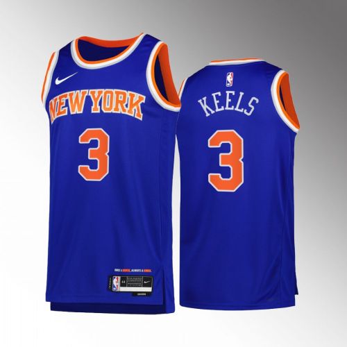 New York Knicks Trevor Keels 3 Blue Icon Edition Jersey 2022-23 Swingman