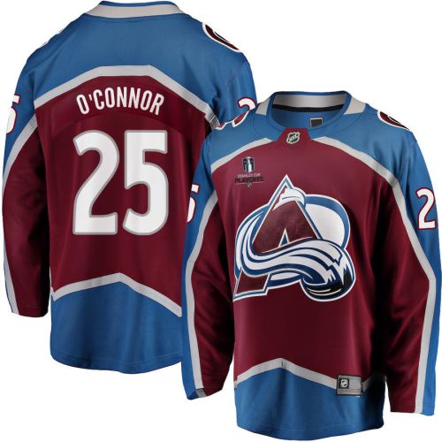 Logan O'Connor 25 Colorado Avalanche Stanley Cup 2023 Playoffs Patch Home Breakaway Men Jersey - Burgundy