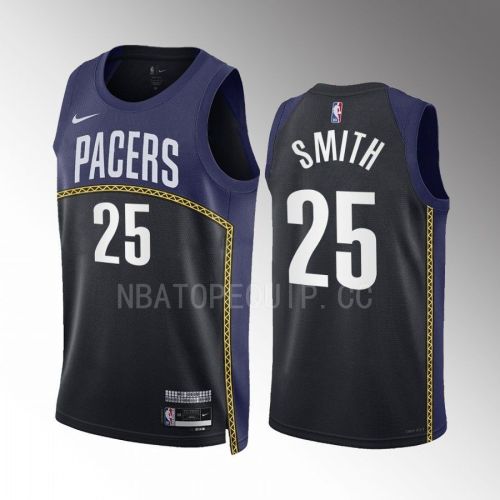 Jalen Smith 25 Indiana Pacers 2022-23 City Edition Black Navy Jersey Swingman