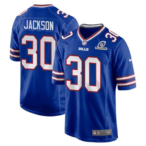 Dane Jackson 30 Buffalo Bills 2023 Playoffs Patch Game Men Jersey - Royal