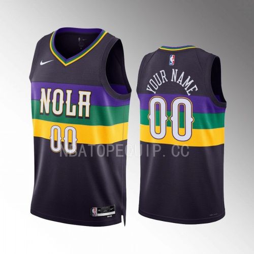 New Orleans Pelicans City Edition Custom 00 Purple Jersey 2022-23 Swingman