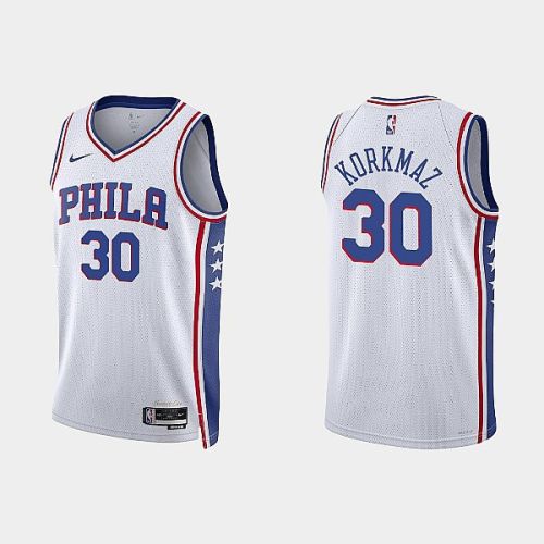 Philadelphia 76ers Furkan Korkmaz 30 2022-23 Association Edition White Men Jersey Swingman