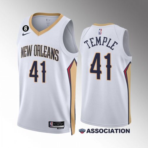 New Orleans Pelicans Garrett Temple 41 Association Edition 2022-23 White Jersey Swingman