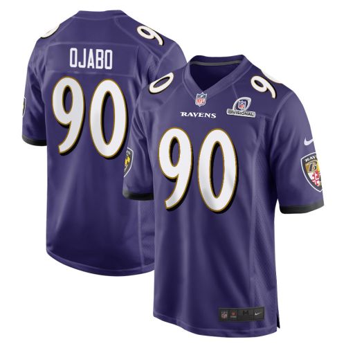 David Ojabo 90 Baltimore Ravens 2024 Divisional Patch Game Men Jersey - Purple