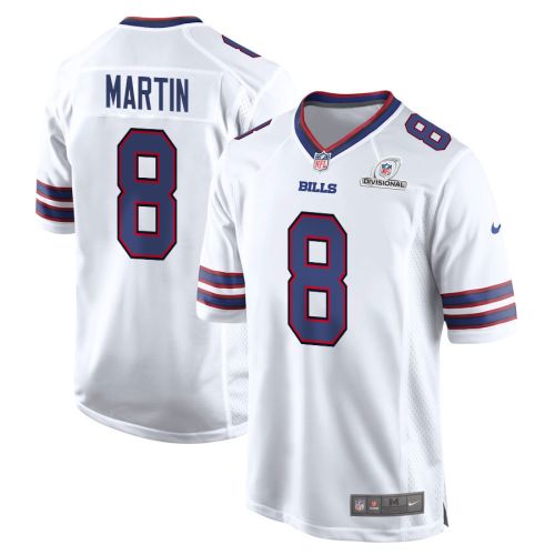 Sam Martin 8 Buffalo Bills 2024 Divisional Patch Game Men Jersey - White