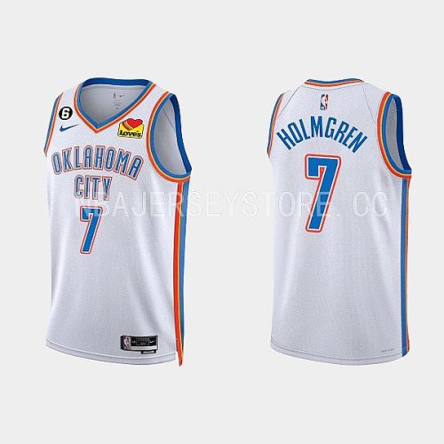 Oklahoma City Thunder Chet Holmgren 7 2022-23 Association Edition White Men Jersey Swingman