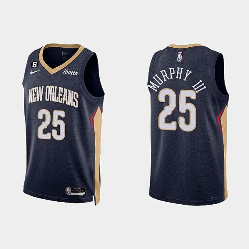 New Orleans Pelicans 25 Trey Murphy III 2022-23 Icon Edition Navy Men Jersey