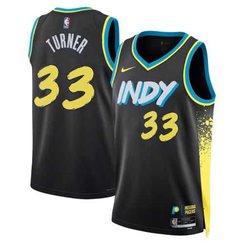 Myles Turner 33 Indiana Pacers 2023/24 City Edition Swingman Jersey - Black