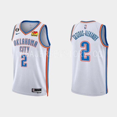 Oklahoma City Thunder Shai Gilgeous-Alexander 2 2022-23 Association Edition White Men Jersey Swingman