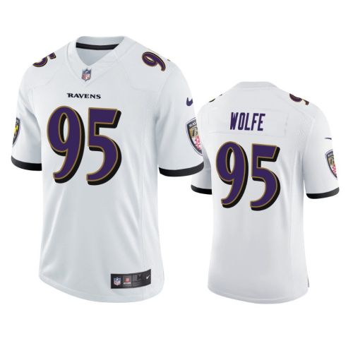 Baltimore Ravens 95 Derek Wolfe White Jersey