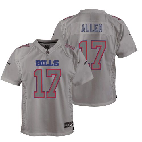 Josh Allen 17 Buffalo Bills YOUTH Atmosphere Fashion Game Jersey - Gray