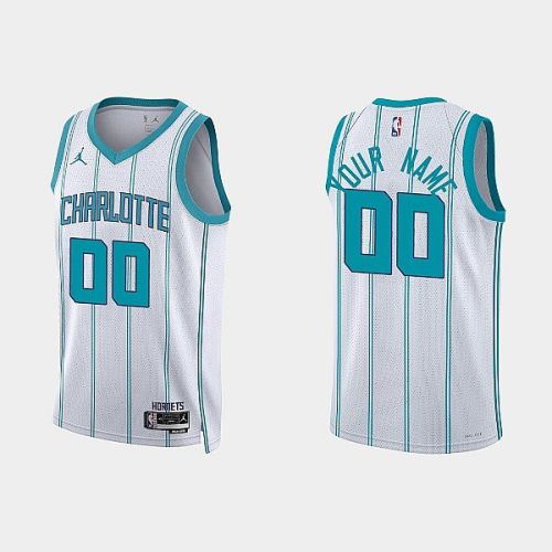 Charlotte Hornets Custom 00 2022-23 Association Edition White Men Jersey Swingman