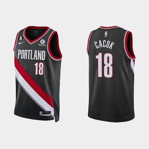 Portland Trail Blazers 18 Devontae Cacok 2022-23 Icon Edition Black Men Jersey