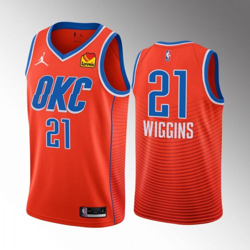 Oklahoma City Thunder Aaron Wiggins 21 2022-23 Statement Edition Orange Jersey Swingman