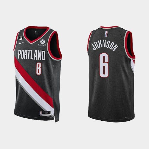 Portland Trail Blazers 6 Keon Johnson 2022-23 Icon Edition Black Men Jersey