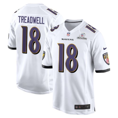 Laquon Treadwell 18 Baltimore Ravens 2024 Divisional Patch Game Men Jersey - White