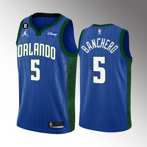 Orlando Magic Paolo Banchero 5 2022-23 Statement Edition Blue Jersey Swingman