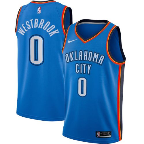 Russell Westbrook 0 Oklahoma City Thunder Swingman Men Jersey - Icon Edition - Blue